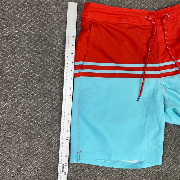 Fair Harbor The Ozone Board Shorts Men's Large Swim Trunks Red Blue - Picture 12 of 14